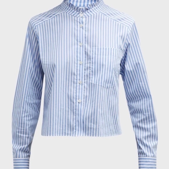 Veronica Beard Whitman Striped Button-Front Shirt Size 7 Paper Tag De-Label - Picture 3 of 8